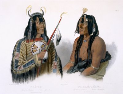 Noapeh, un indiano Assiniboin e Psihdja-Sahpa, un indiano Yanktonan, tavola 12 dal Volume 2 di 